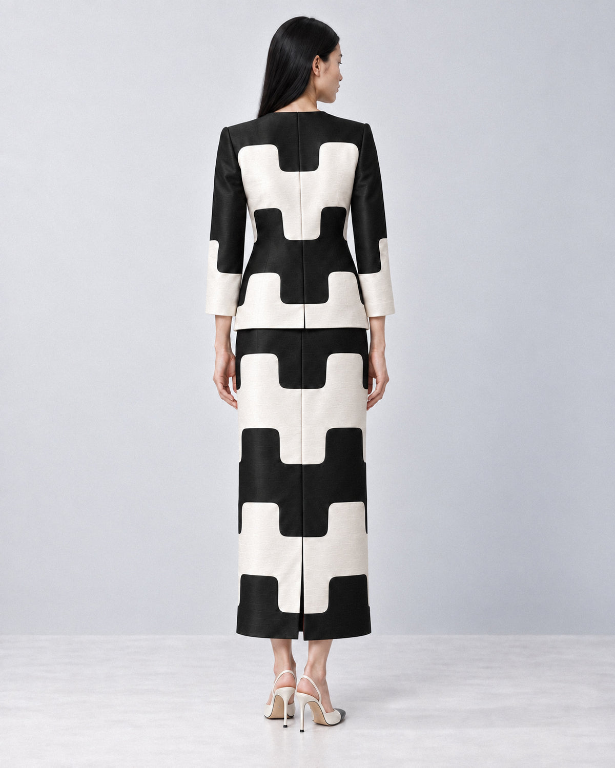 GRAPHIC SILK DUPION TWO-PIECE