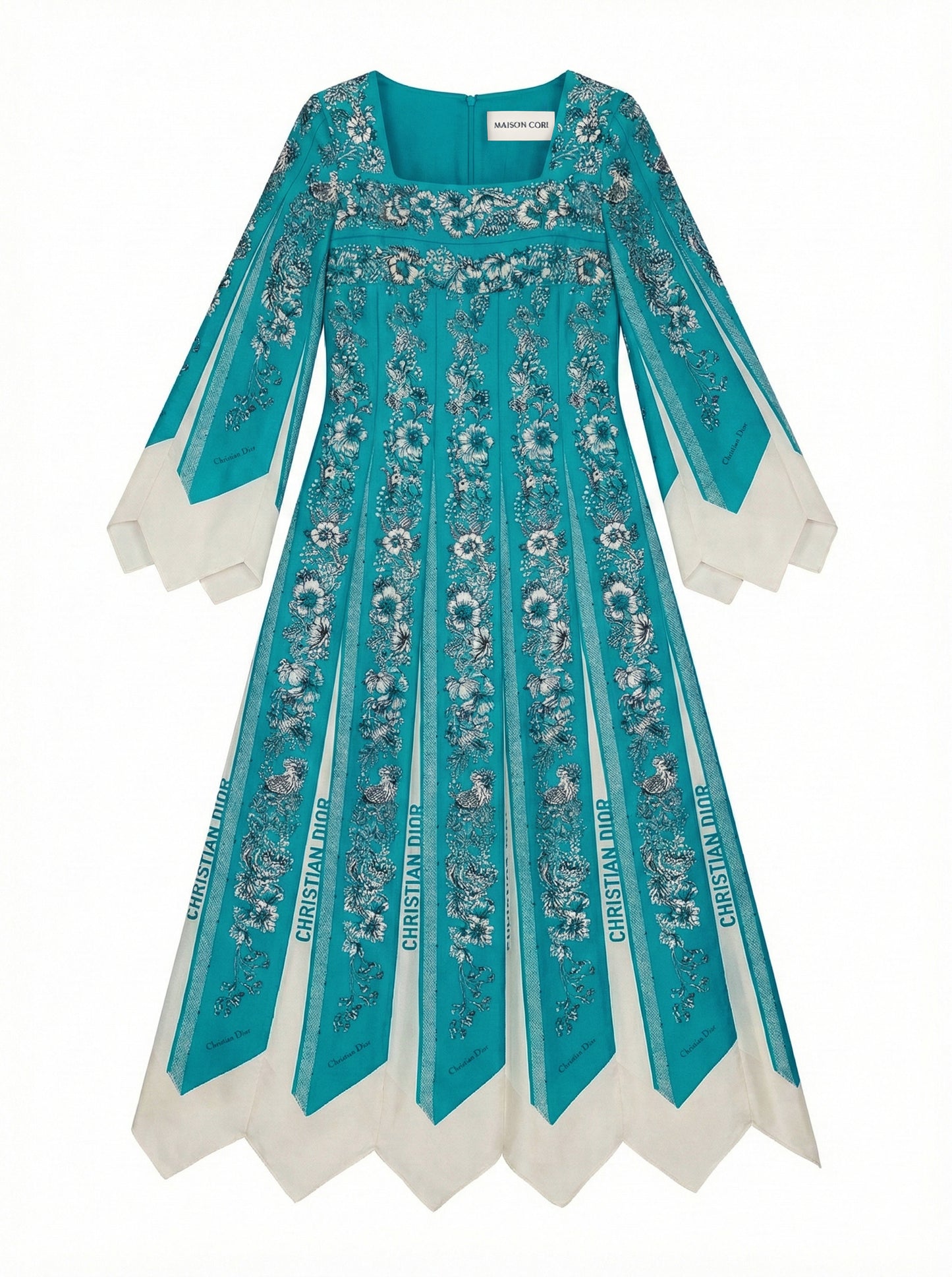 Panelled Silk Scarf Dress