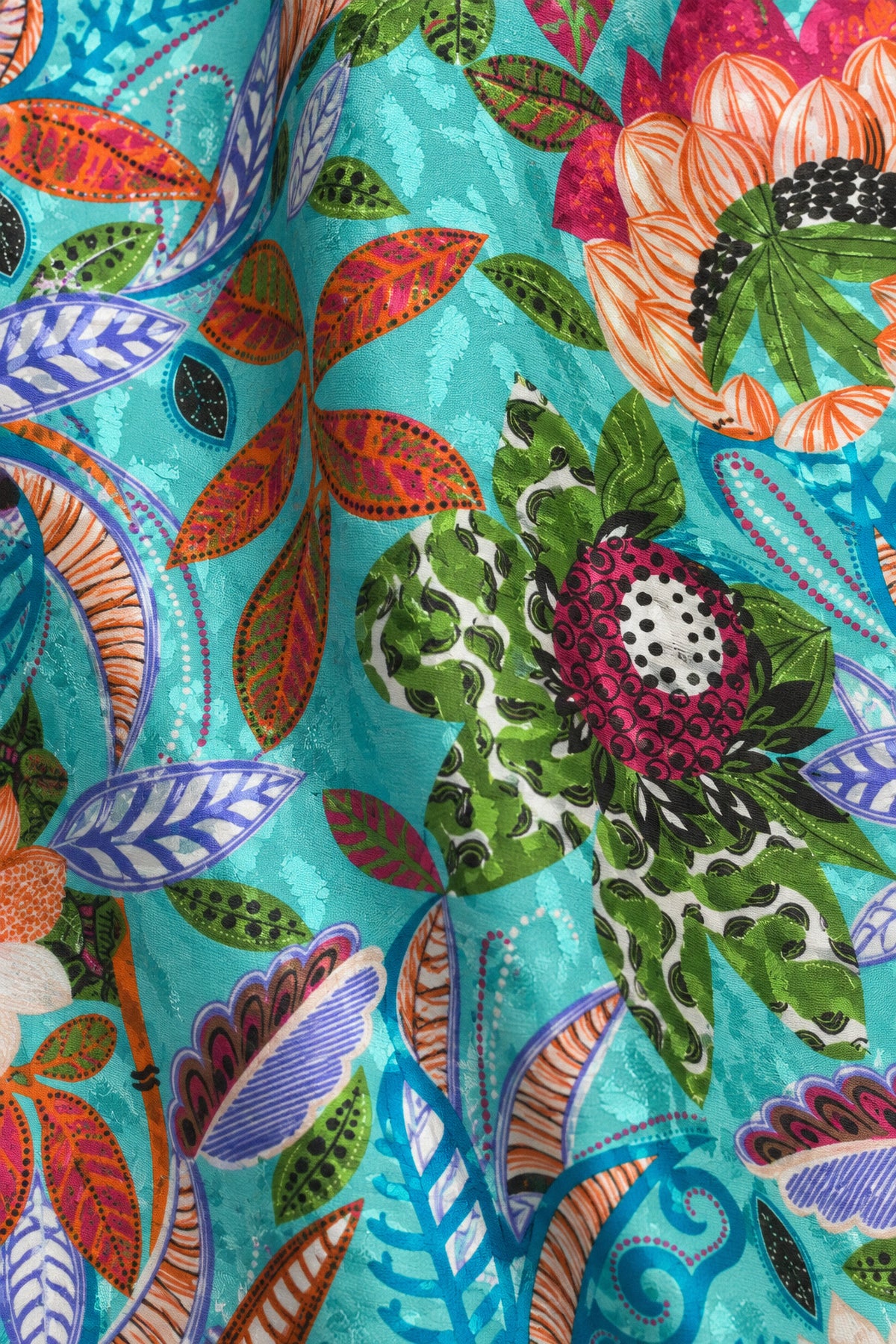 BOTANICAL SILK COLUMN GOWN