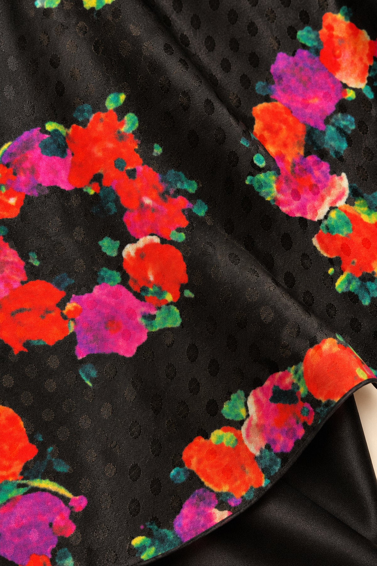 FLORAL SILK HALTER GOWN