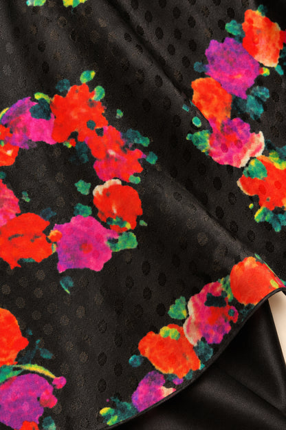 FLORAL SILK HALTER GOWN