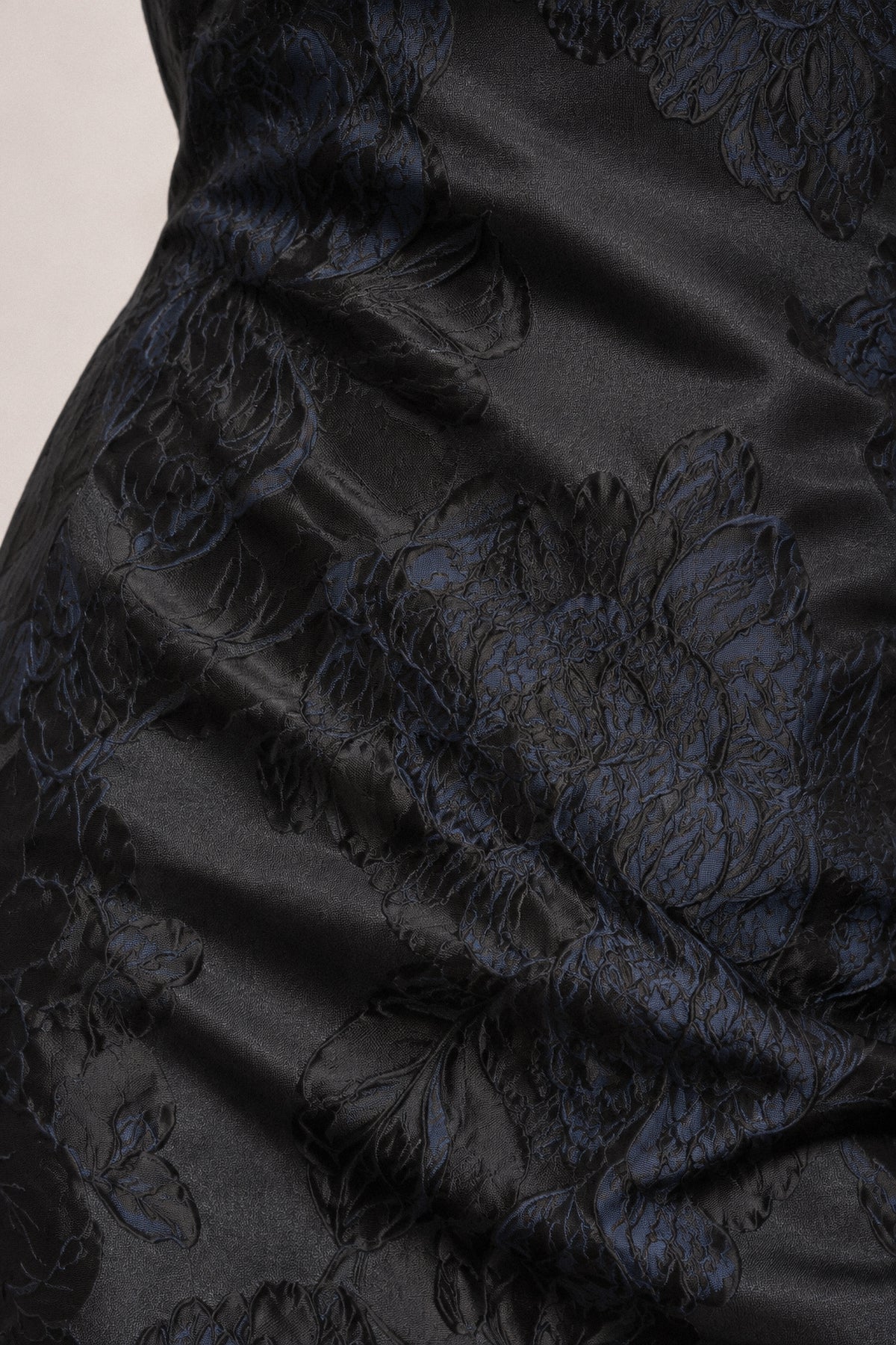 EMBOSSED FLORAL SILK TAFFETA DRESS