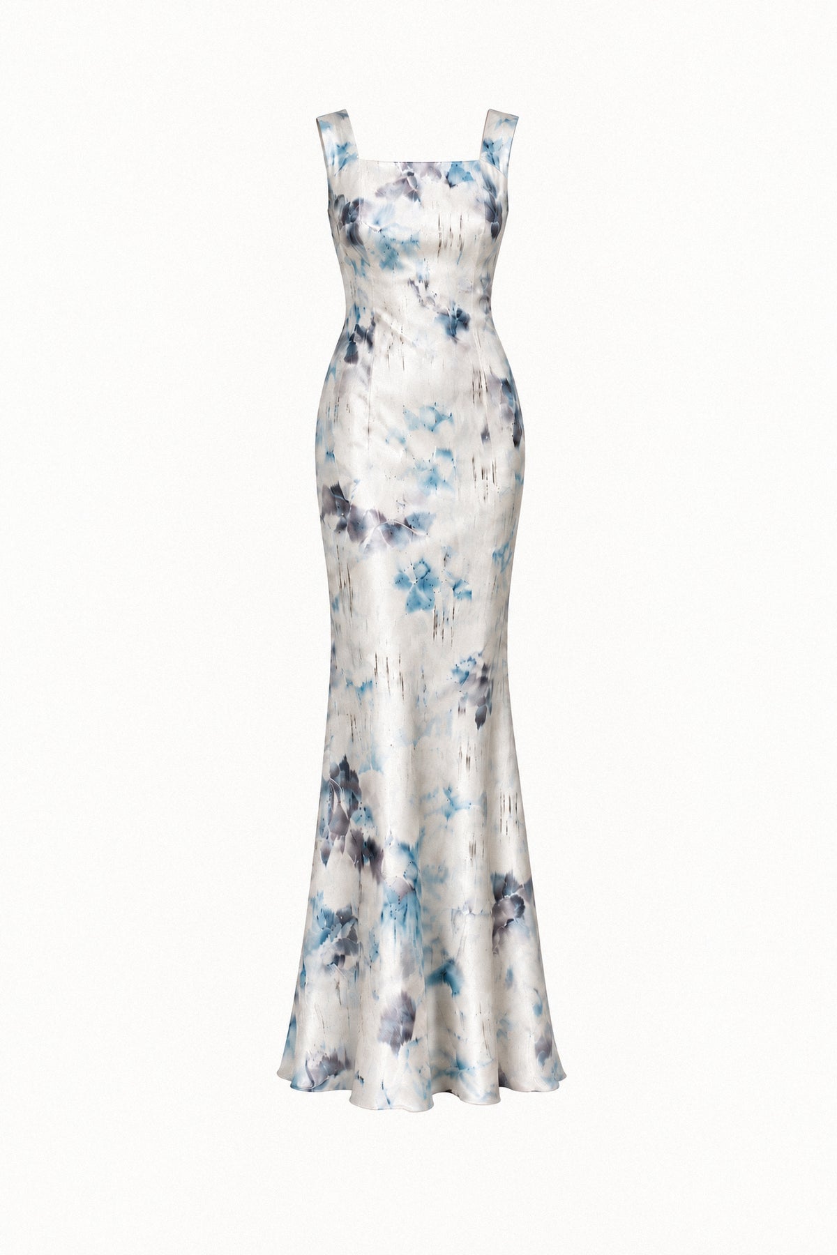 HAND-PAINTED SILK MIKADO GOWN