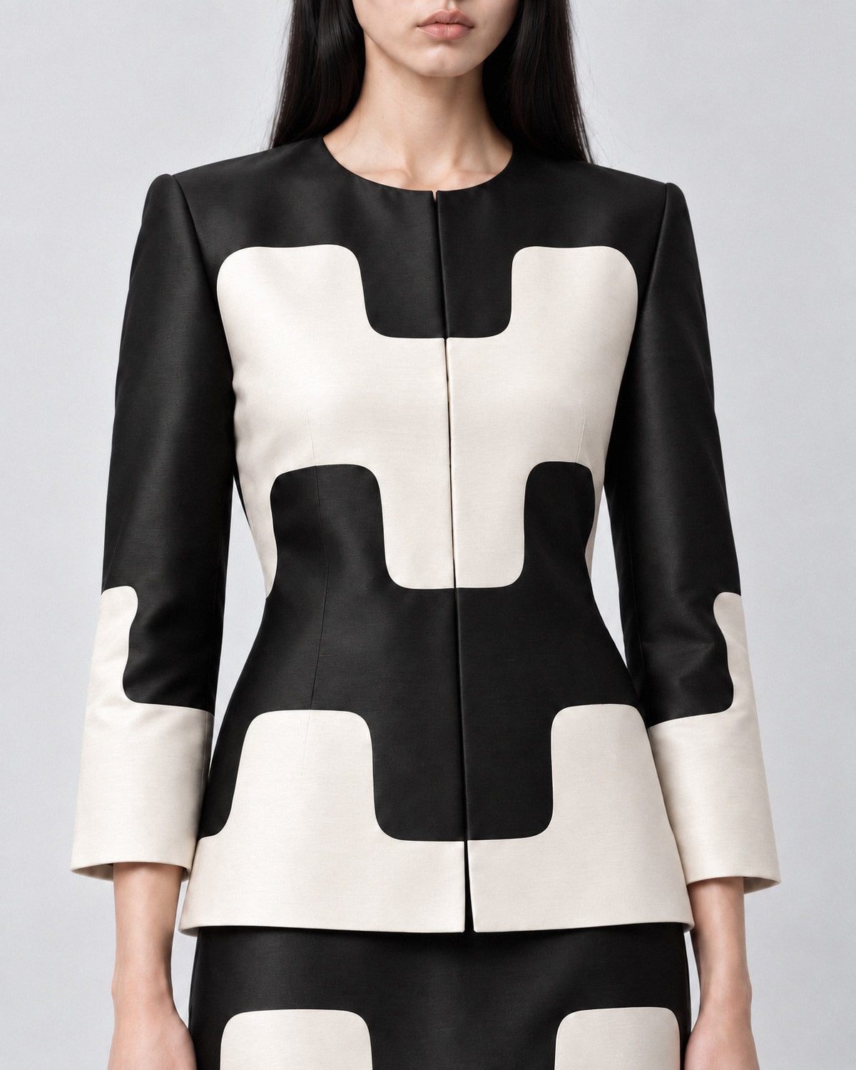 GRAPHIC SILK DUPION TWO-PIECE