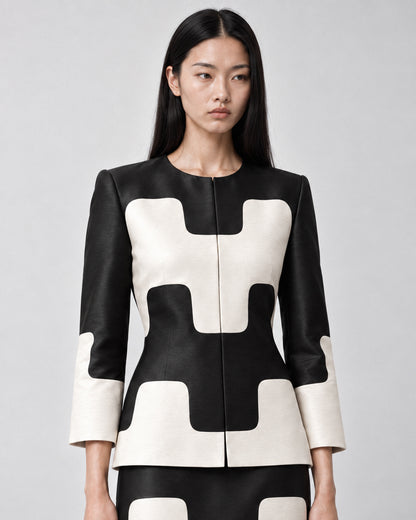 GRAPHIC SILK DUPION TWO-PIECE