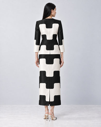 GRAPHIC SILK DUPION TWO-PIECE
