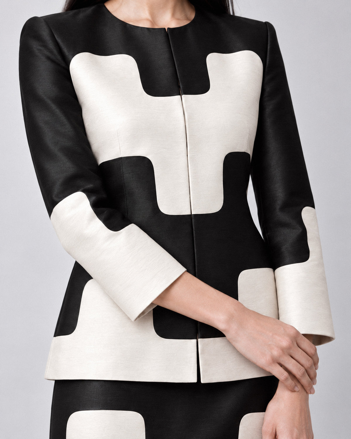 GRAPHIC SILK DUPION TWO-PIECE