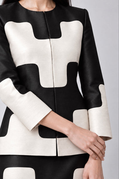 GRAPHIC SILK DUPION TWO-PIECE