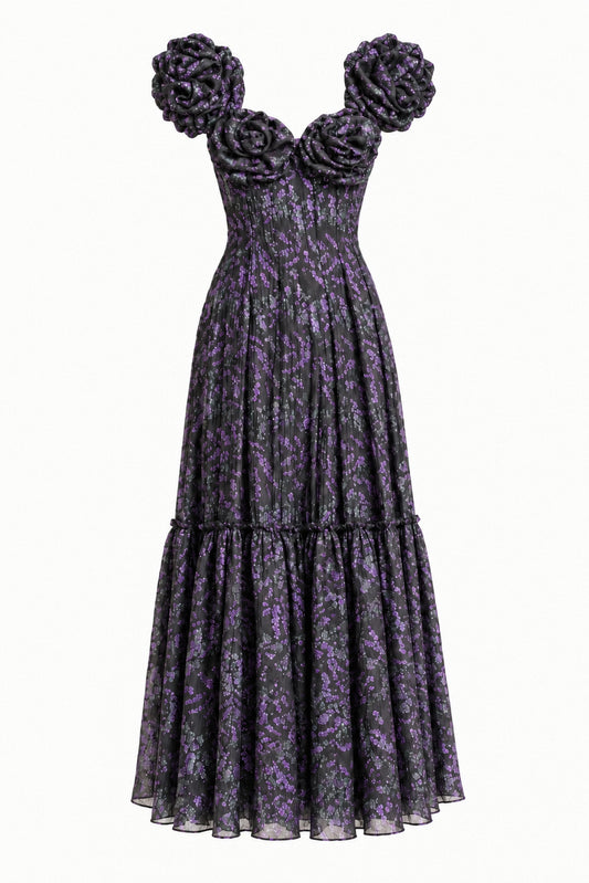 ROSETTE LAMÉ GOWN