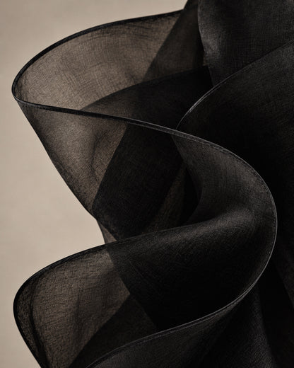SCULPTED BLACK SILK ORGANZA GOWN