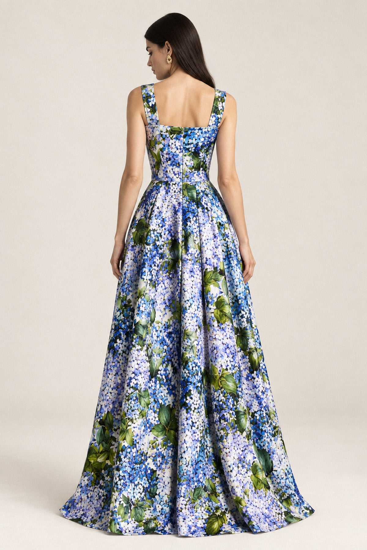 HYDRANGEA BOW SILK GOWN