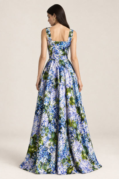 HYDRANGEA BOW SILK GOWN