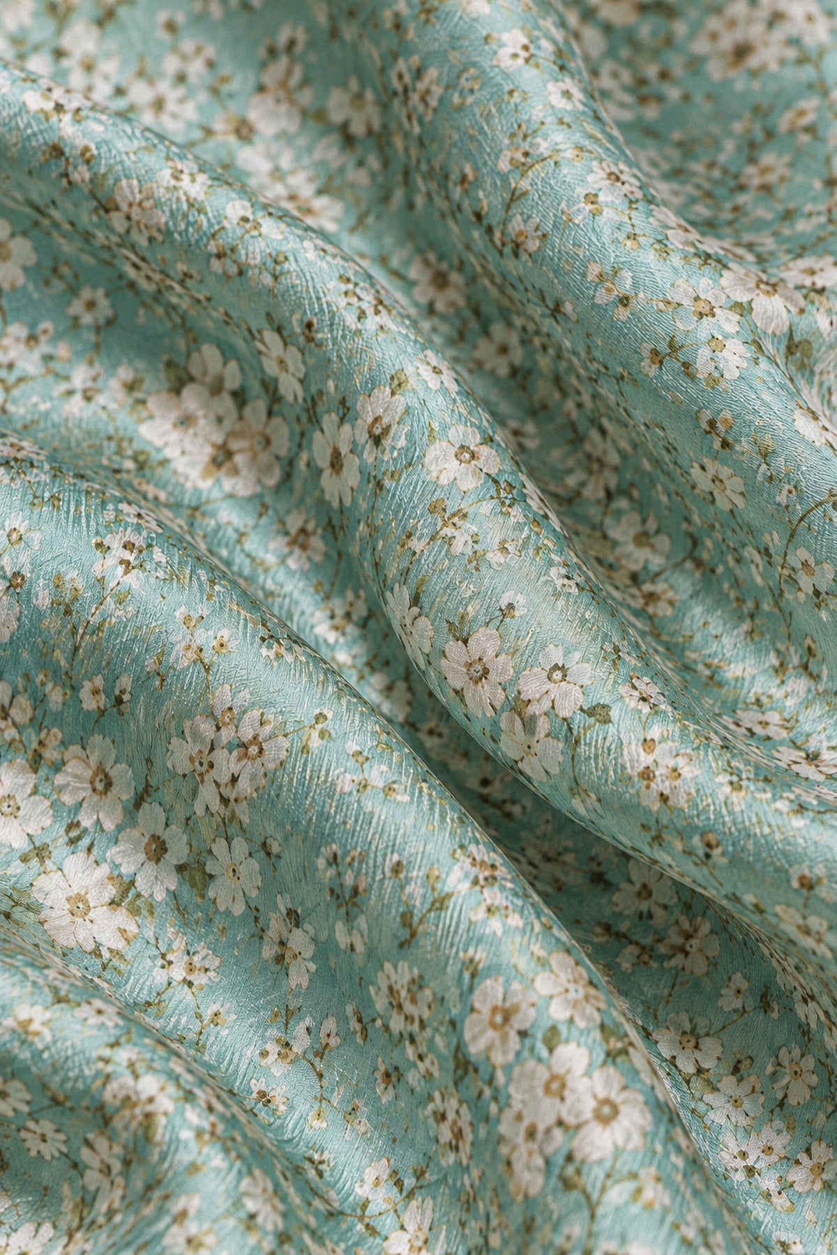 MINT DRAPED SILK GOWN