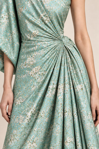 MINT DRAPED SILK GOWN
