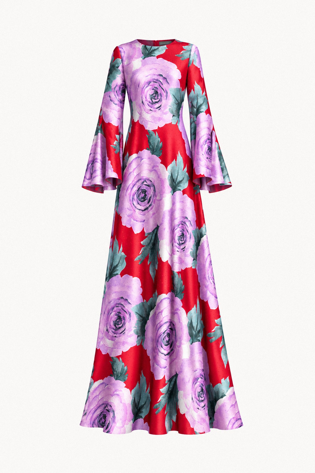 ROSE PRINT SILK GOWN