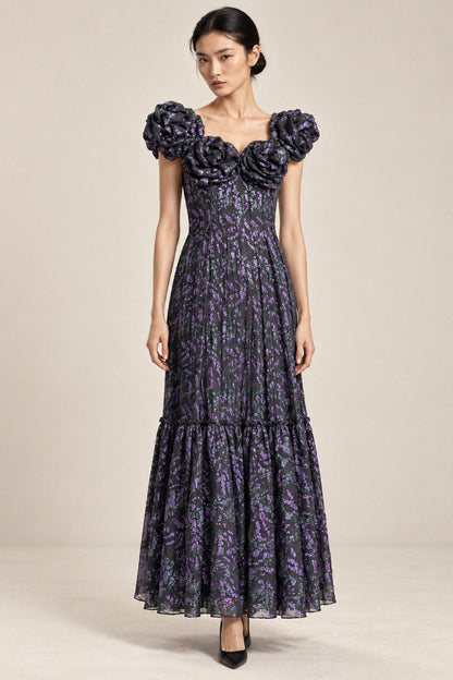 ROSETTE LAMÉ GOWN
