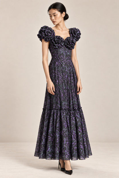 ROSETTE LAMÉ GOWN