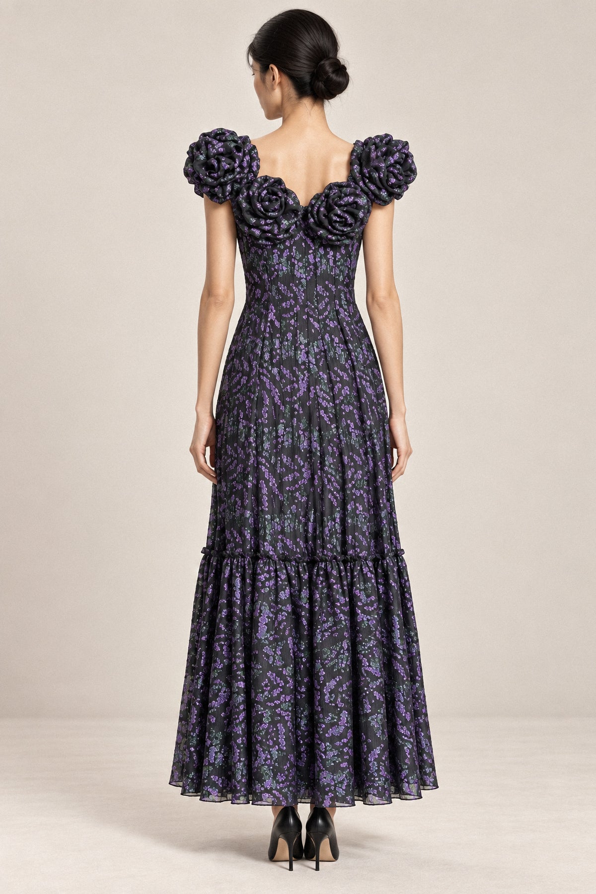 ROSETTE LAMÉ GOWN