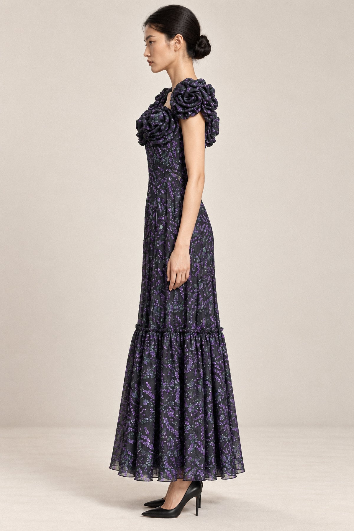 ROSETTE LAMÉ GOWN