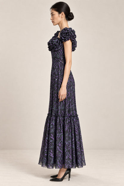 ROSETTE LAMÉ GOWN