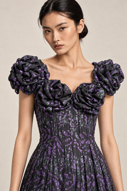 ROSETTE LAMÉ GOWN