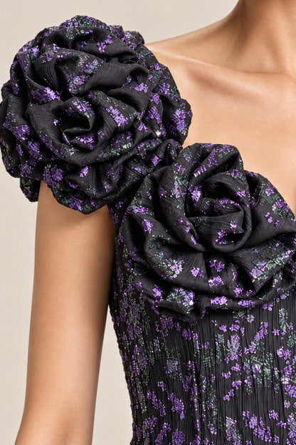 ROSETTE LAMÉ GOWN