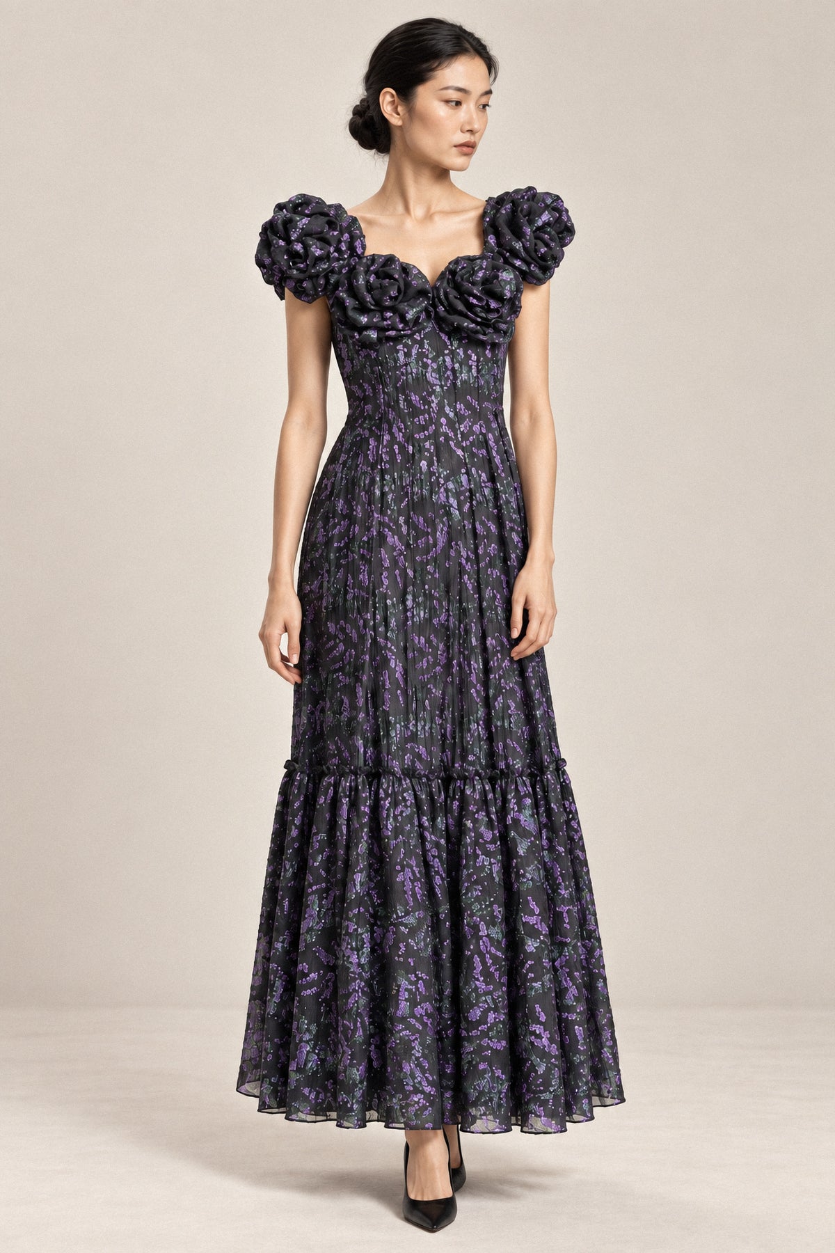 ROSETTE LAMÉ GOWN