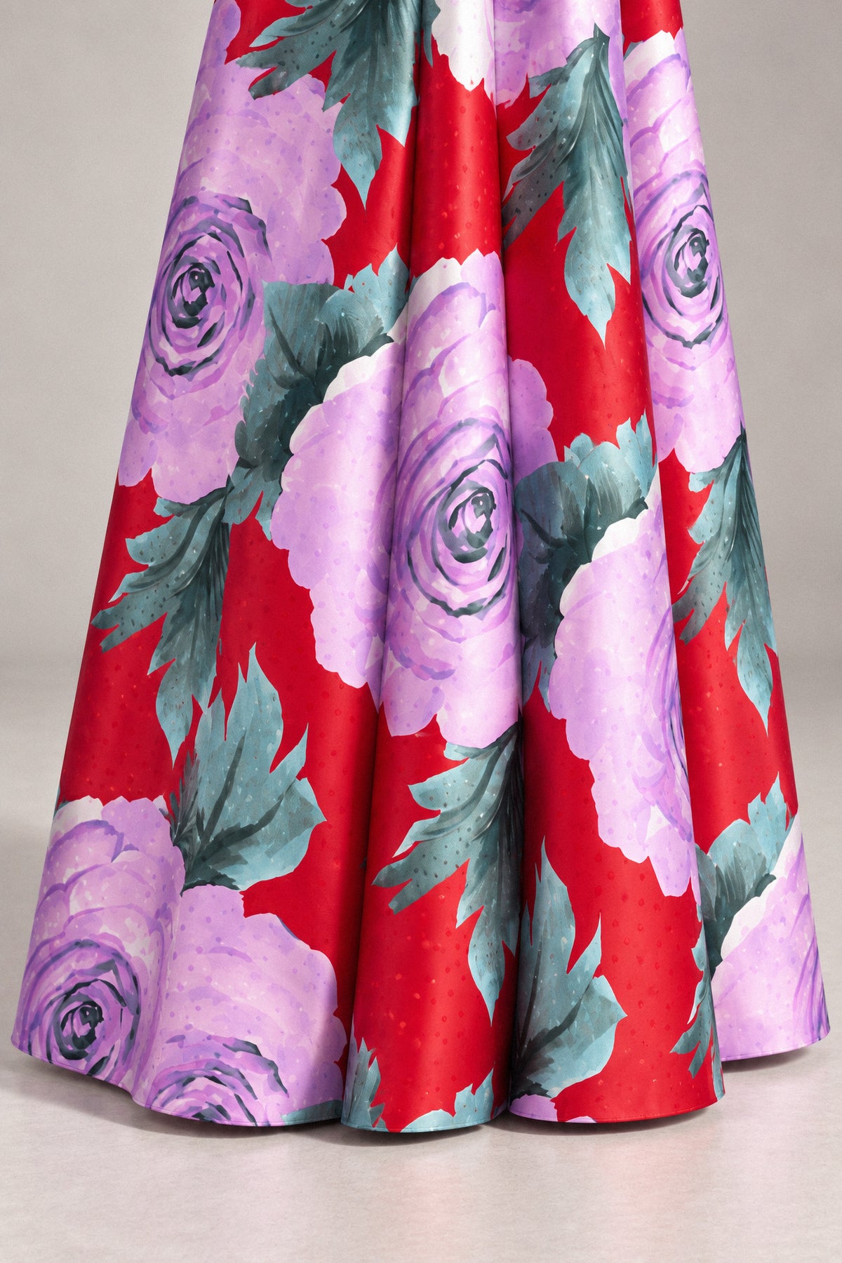 ROSE PRINT SILK GOWN