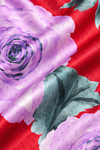 ROSE PRINT SILK GOWN
