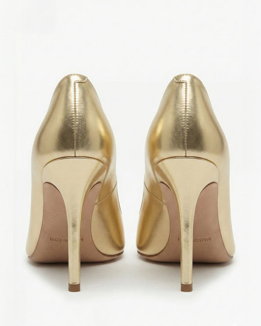 GOLD LEATHER STILETTOS