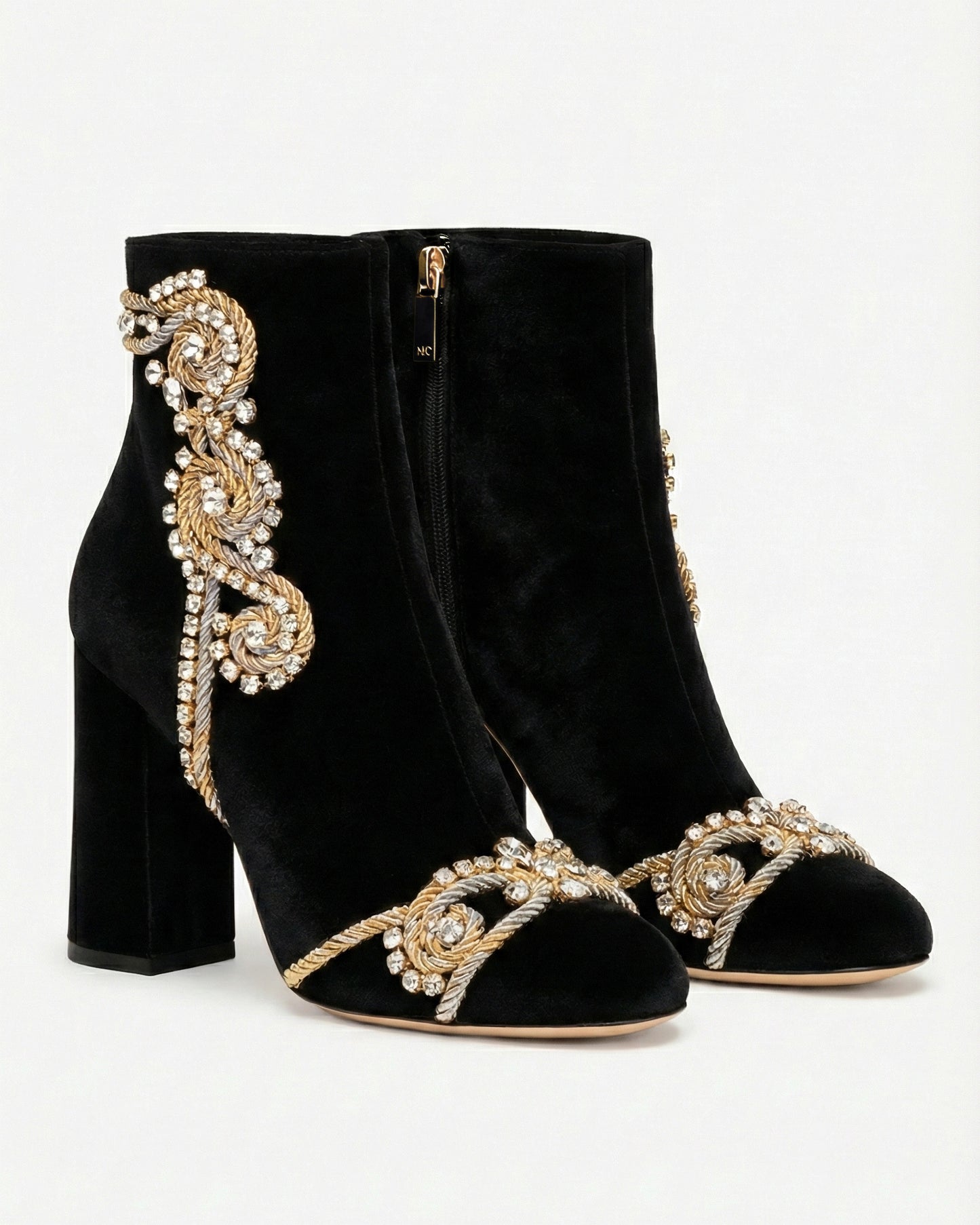VELVET ANKLE BOOTS