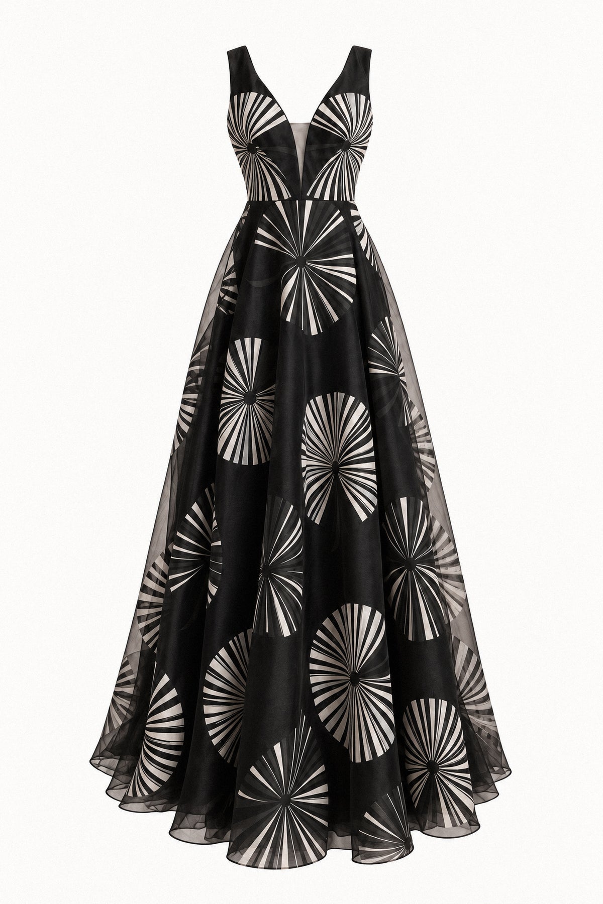 RADIATING SILK ORGANZA GOWN