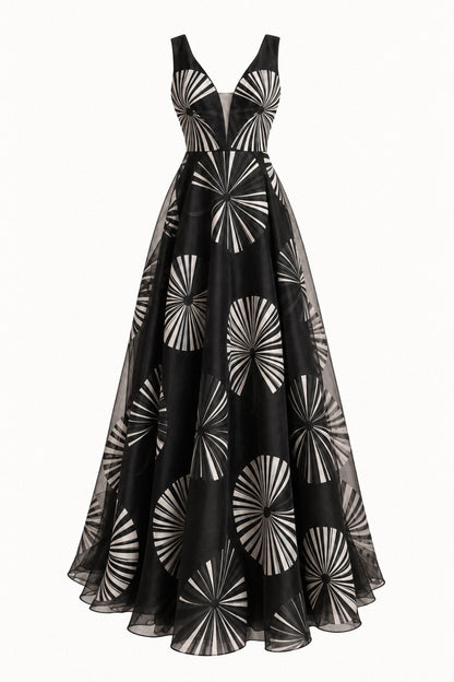 RADIATING SILK ORGANZA GOWN