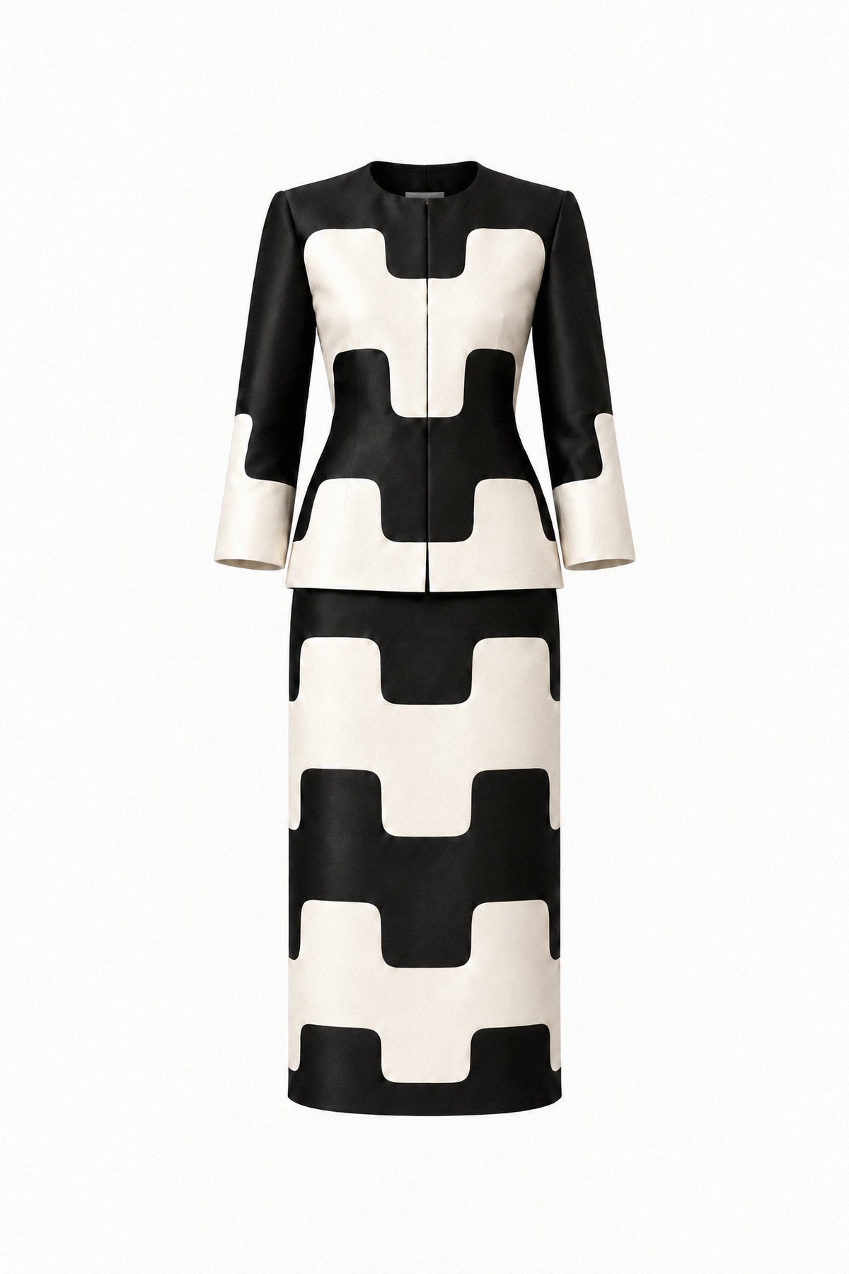 GRAPHIC SILK DUPION TWO-PIECE