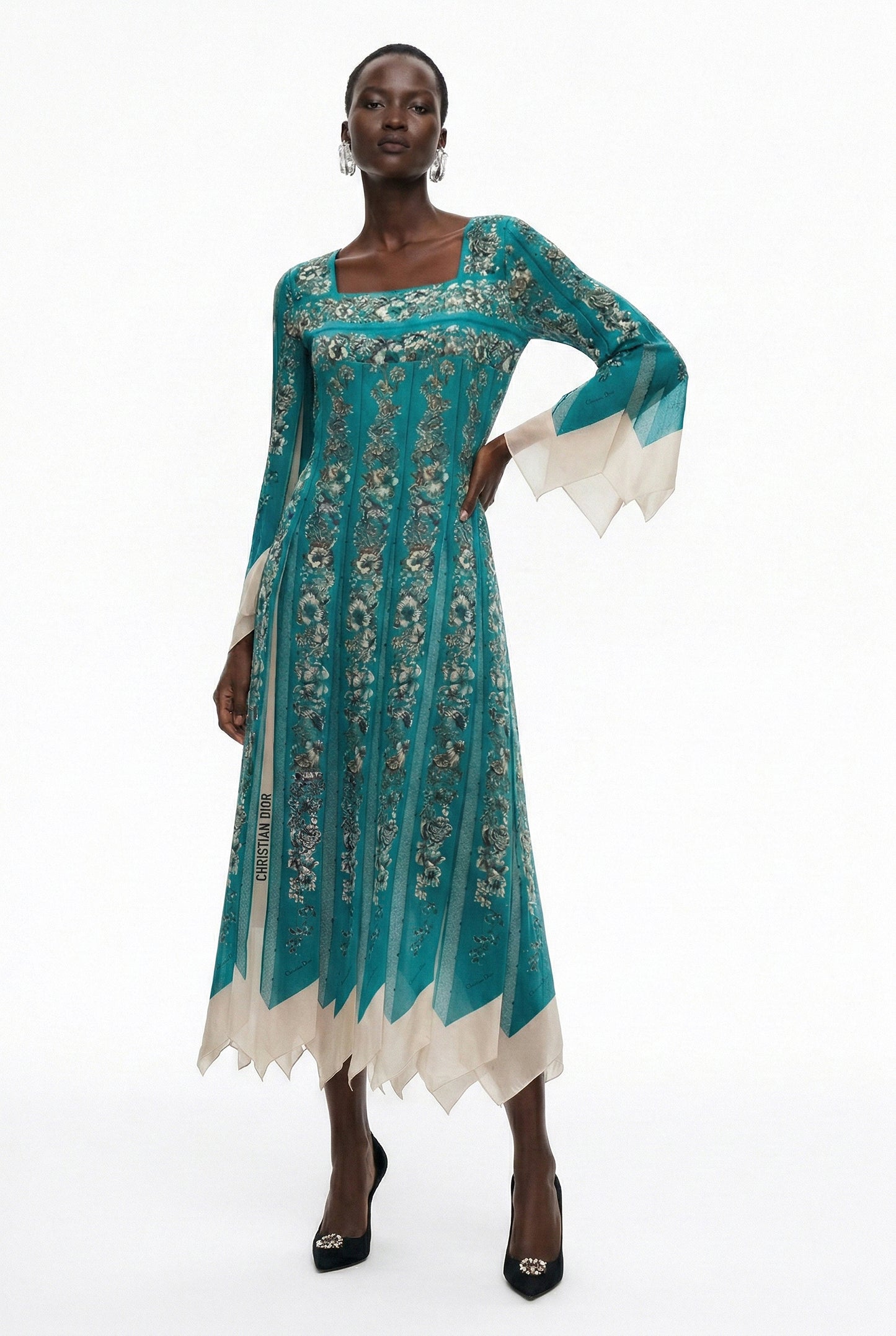 Panelled Silk Scarf Dress