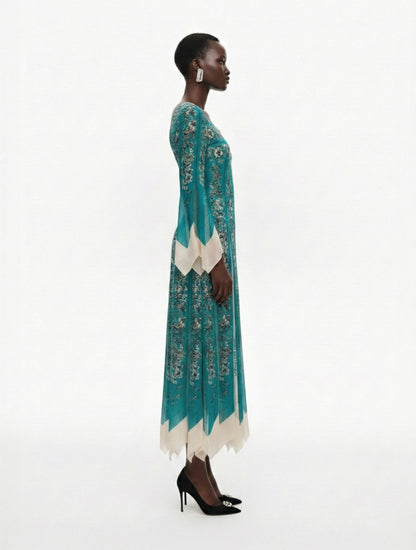 Panelled Silk Scarf Dress