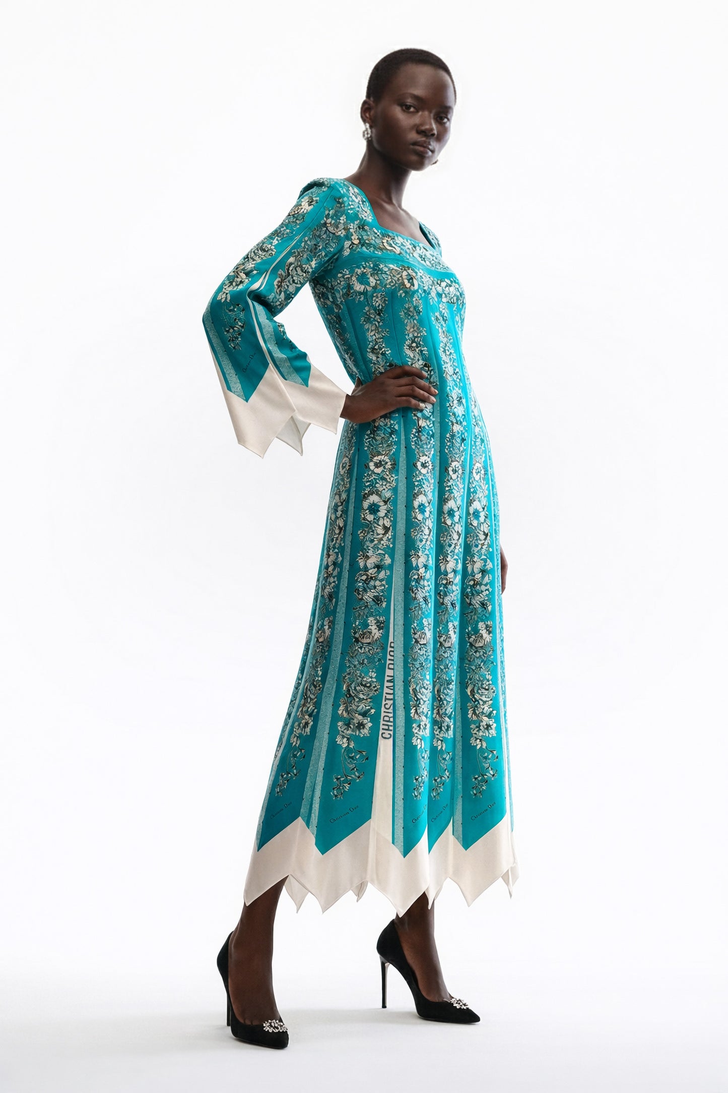 Panelled Silk Scarf Dress